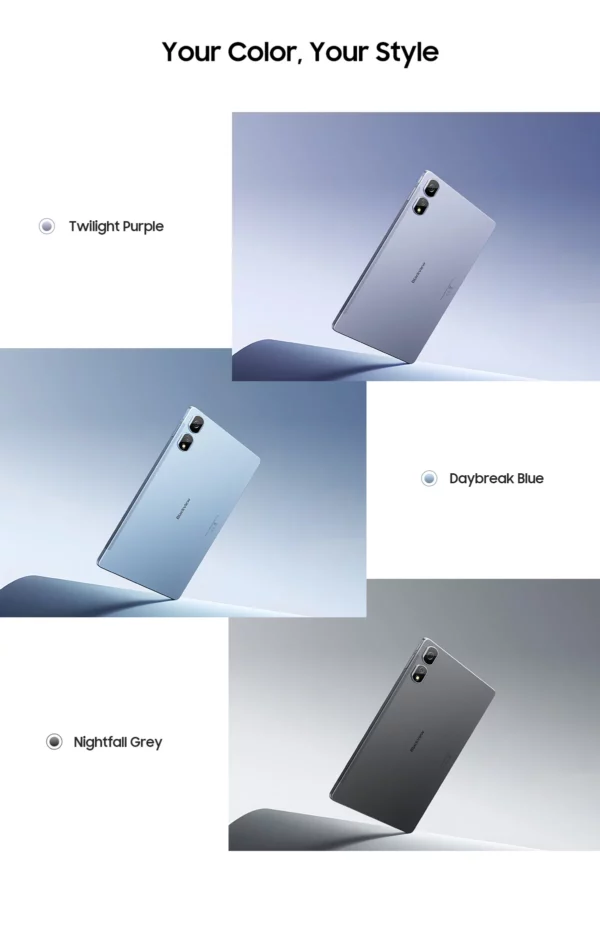 Tablette Blackview Tab 16 Pro  8 Go + 256 Go Écran 11'' FHD + Batterie 7700 mAh Android 14 Widevine L1 Unisoc T616 Tablette PC – Image 14