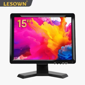 LESOWN-Moniteur à écran tactile LCD industriel, écran externe pour ordinateur de bureau, interface VGA uniquement, HD 1024x768, 15 pouces