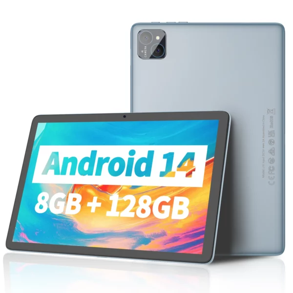 PRITOM TAB11 Tablette Android 14 10 pouces, 8 Go(4+4 Expansion) RAM + 128 Go ROM, Octa Core, WiFi 5G, avec clavier, souris, étui – Image 8
