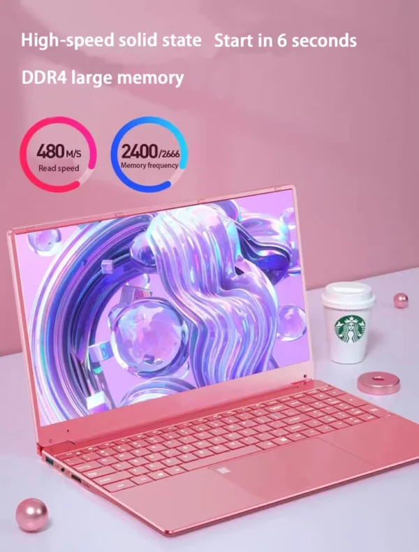 Ordinateur portable rose Windows 11 10 Pro, ordinateur portable Intel bon marché, D4, 12 Go de RAM, 15.6 Go, 1920 Go, 1080 Go, 1 To SSD, port HDMI, 128 pouces, 256x512 – Image 16