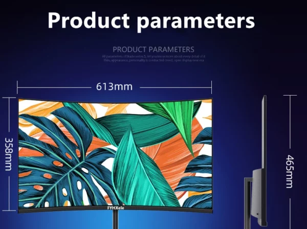 Écran incurvé d'ordinateur Gaming MVA FHD 24/27 P, 1080 pouces, 75Hz, 2800R HDMI/VGA DCR, protection des yeux, VESA 100x100, réponse 2ms – Image 15