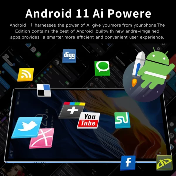 BDF Android 10.1 pouces tablette Google Play Octa Core double caméra double SIM 3G appel téléphonique tablettes Bluetooth Wifi 4GB + 64GB ROM – Image 5