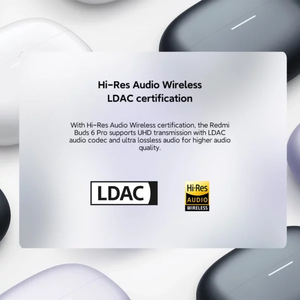 Xiaomi Redmi buds 6 pro écouteur suppression active du bruit audio dimensionnel intégré audio haute résolution casque sans fil 55dB – Image 3