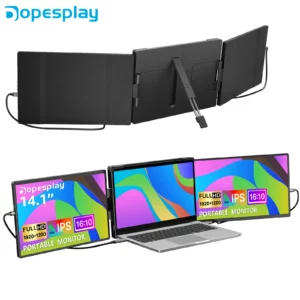 Dopesplay Triple double extension d'écran d'ordinateur Portable FHD 1200P 14.1 pouces moniteurs portables pour ordinateurs portables Windows Mac Android 14-17.3 pouces