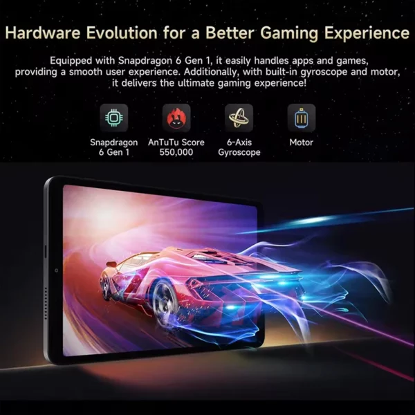 ALLDOCUBE iPlay60 mini tablette Turbo 8.4 pouces Snapdragon 6 GEN1 Android 14 16GB(8GB + 8GB virtuel) RAM 128GB ROM 5500mAh tablette – Image 5