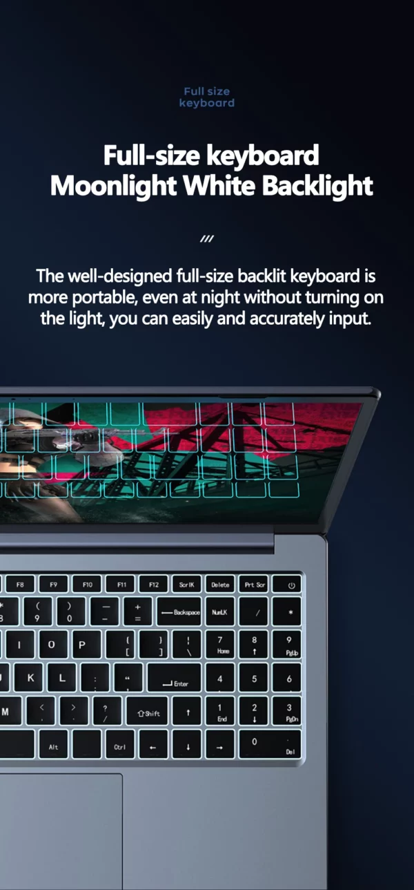 Ordinateur portable de jeu 15.6 pouces Intel Core I7-9750H 64GB RAM 2TB SSD DDR4 Win 11 5000mAH HD déverrouiller l'empreintes digitales ordinateur portable – Image 16