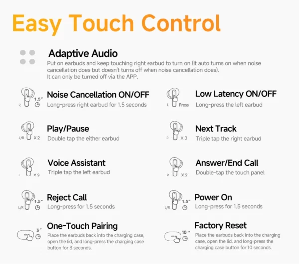 QCY-Écouteurs sans fil AilyBuds Pro+ ANC, HT10, Hi-Res Audio, AC Sat, Bluetooth 5.3, 6 micros, AI, HD, appel, connexion multipoint – Image 48