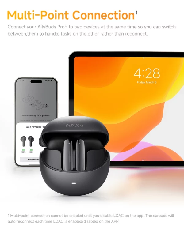 QCY-Écouteurs sans fil AilyBuds Pro+ ANC, HT10, Hi-Res Audio, AC Sat, Bluetooth 5.3, 6 micros, AI, HD, appel, connexion multipoint – Image 45