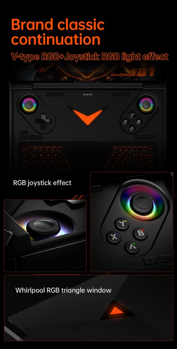 OneXPlayer G1 AMD Ryzen AI 9 HX 370 8.8 "Mini ordinateur portable de jeu jeux de bureau mobiles clavier double Mode PC Console de jeu portable – Image 21