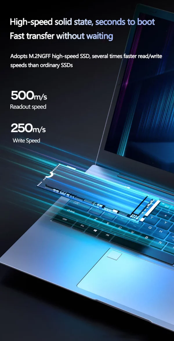 Ordinateur portable 15.6 pouces Intel I7-1355U NVIDIA MX450 clavier rétro-éclairé 32GB RAM 2 to SSD DDR4 Win11 déverrouillage par empreinte digitale ordinateur de jeu – Image 20