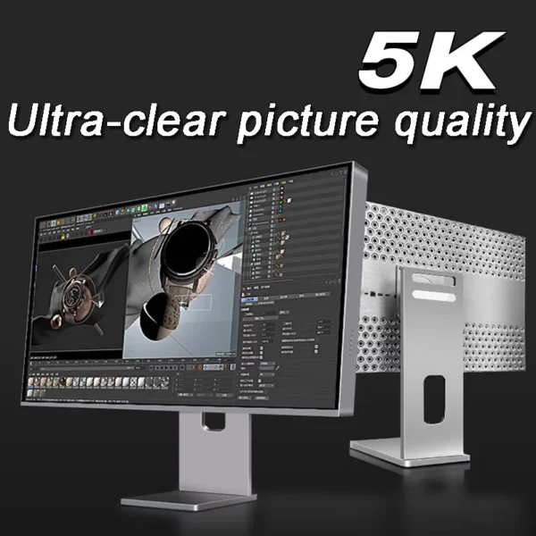 Moniteur LCD à faible luminosité bleue, conception en alliage d'aluminium, écran en queue de cheveux ultra large, caractéristique, conception de panneau IPS, 34 pouces, 5K, 21:9, 60Hz – Image 2