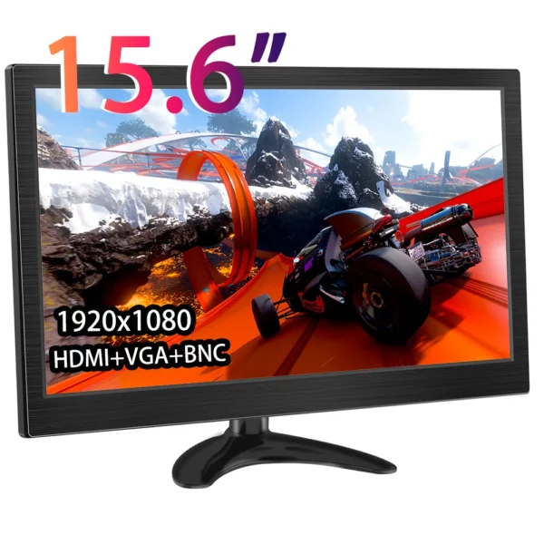 Petit moniteur de sécurité Portable avec double haut-parleurs intégrés, entrée HDMI VGA BNC pour ordinateur Portable CCTV Raspberry Pi Xbox PS3/4/5