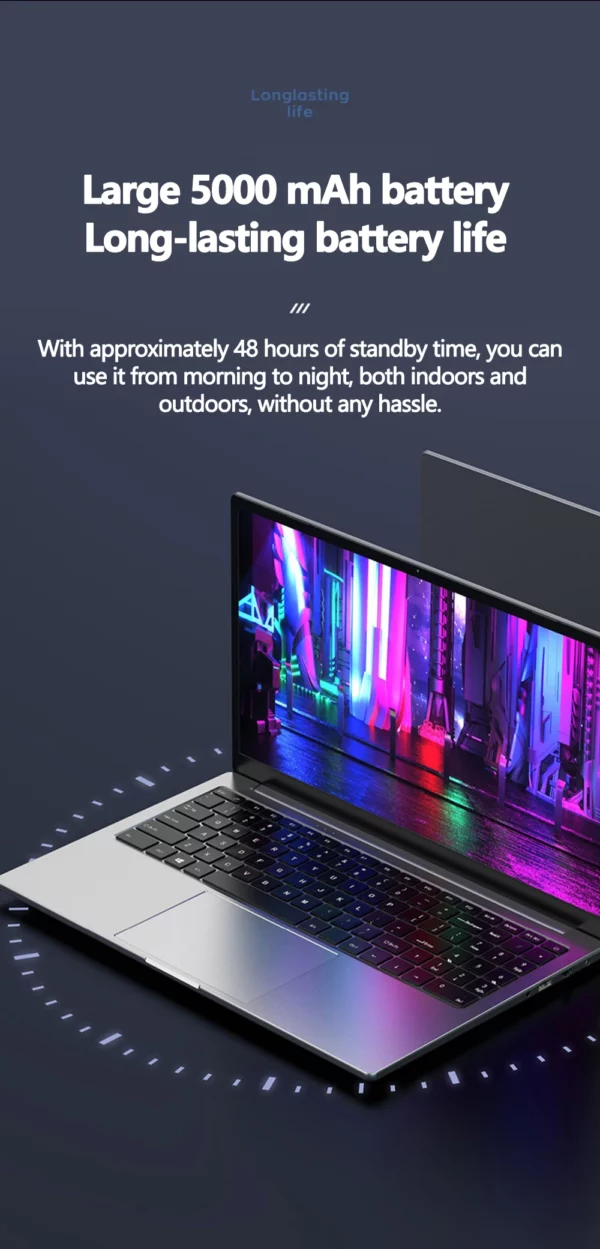 Ordinateur portable de jeu 15.6 pouces Intel Core I7-9750H 64GB RAM 2TB SSD DDR4 Win 11 5000mAH HD déverrouiller l'empreintes digitales ordinateur portable – Image 19