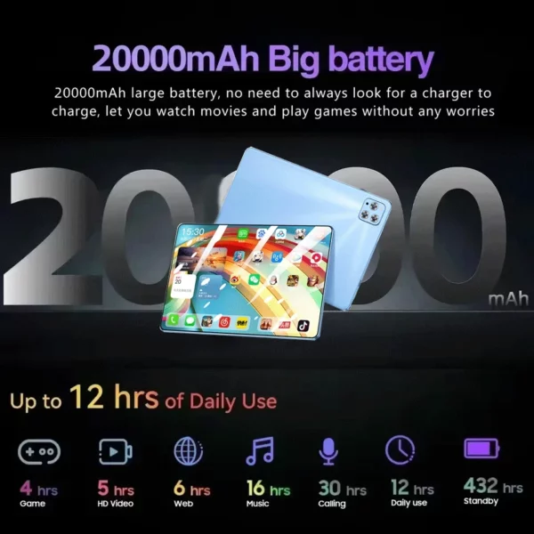 2025 Original iPad Air Pro tablette Android 14 Snapdragon 11 pouces HD 16GB + 1TB 20000mAh 5G double SIM Bluetooth WiFi GPS Tables – Image 17