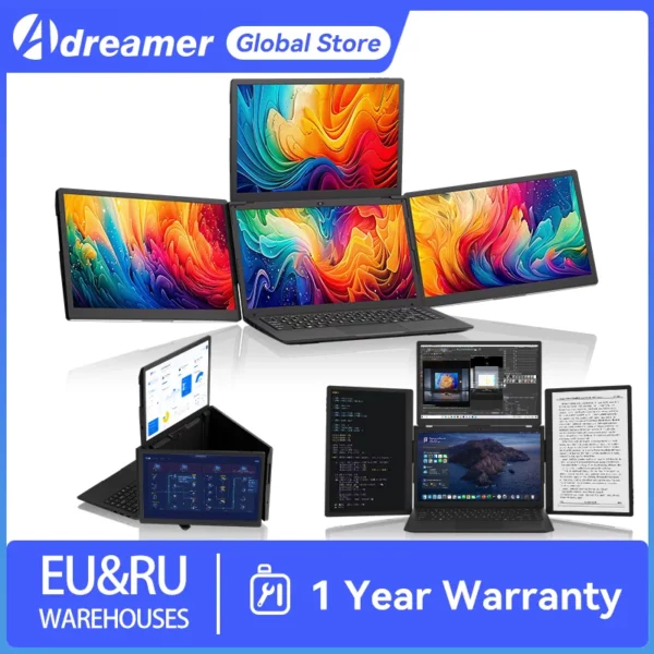 Adreamer-Moniteur d'ordinateur portable ArieScreen 13S, écran FHD 6 000, 3 écrans pour ordinateur portable 14-16 pouces