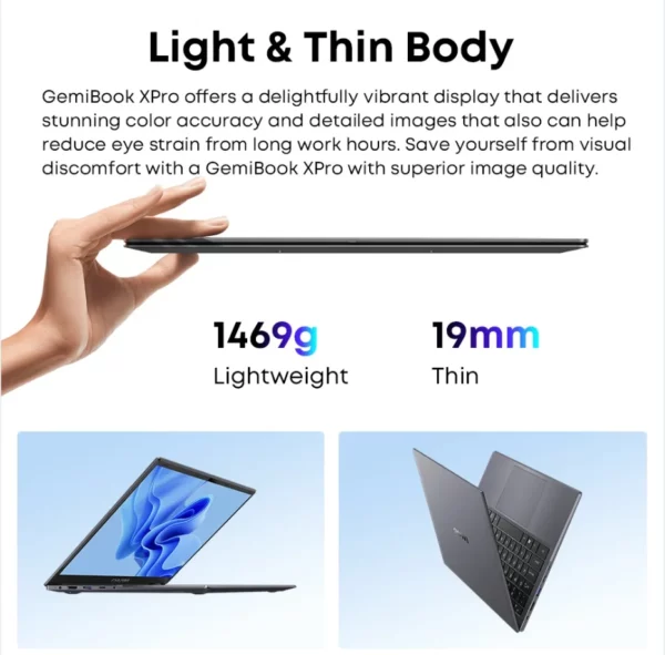 CHUWI-Ordinateur Portable GemiPleXPro, Processeur Intel N100, 600 GPU, Écran de 14.1 Pouces, 8 Go de RAM, 256 Go de SSD, avec Ventilateur de Refroidissement, Windows 11 – Image 2