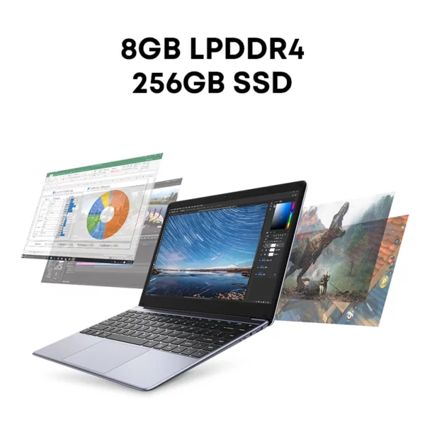 CHUWI-Ordinateur portable HeroPlePro, 8 Go de RAM, 256 Go SSD, Intel Celeron N4020, touriste Core, écran IPS 14.1 ", Windows 11 – Image 4