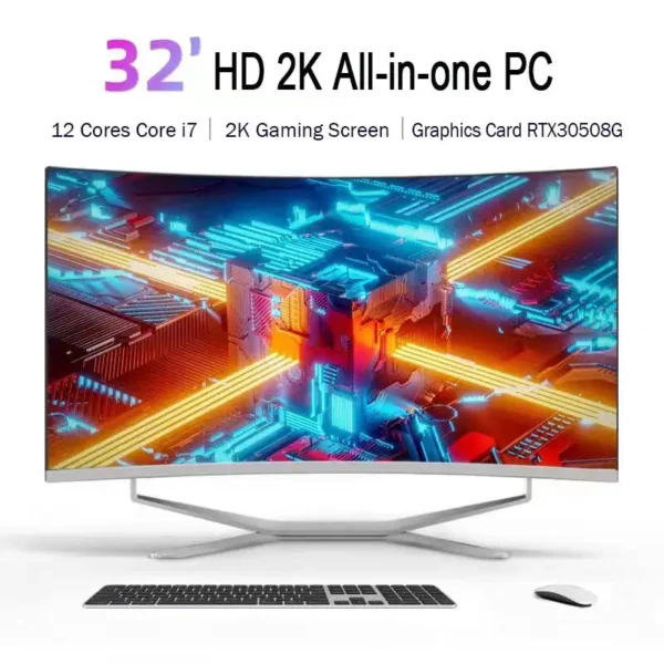 I3/i5/i7 27 pouces ordinateur de jeu de bureau d'affaires écran tactile Barebone bureau monobloc tout en un PC – Image 2