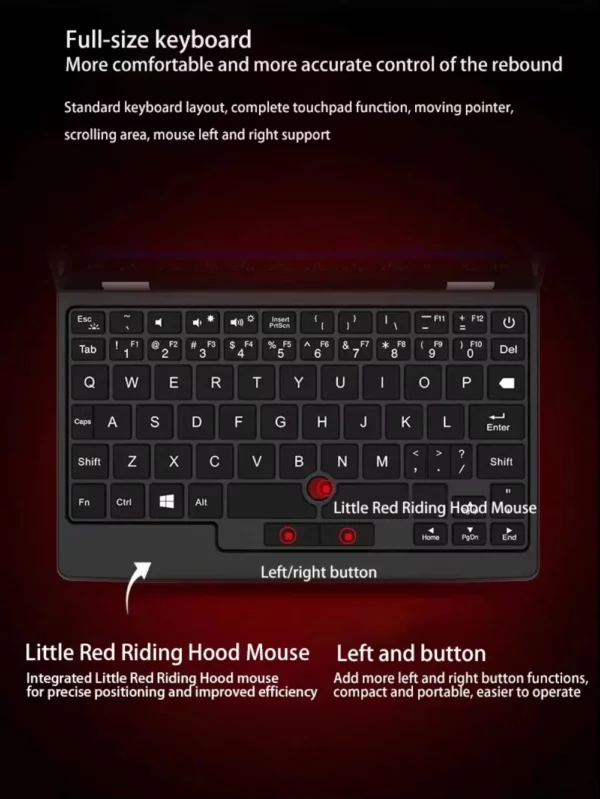 7 pouces Mini ordinateur Portable Intel N100 ordinateur Portable IPS écran tactile Netbook Win 11 Pro Mini PC Micro ordinateur BT 4.2 16G 128GB – Image 20