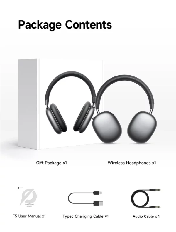 Picun F5 ANC casque sans fil Bluetooth 5.3 haute résolution Audio sur l'oreille casque 25dB annulation de bruit adaptative écouteurs 50H – Image 22