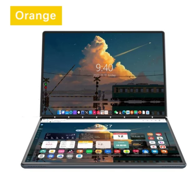 Tablette Double écran Intel N100 14 + 14 pouces, ordinateur portable, 16 go DDR5, 2 to, SSD HD, caméra 9000 mAH, 1920x1280, Windows 11 – Image 9