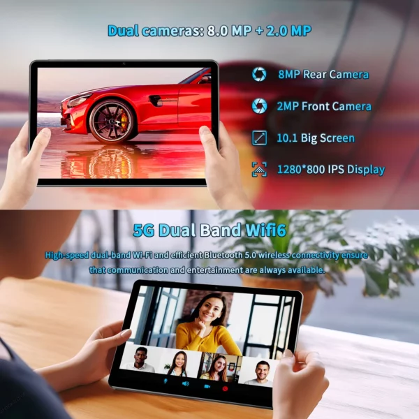 ITOM-Tablette Android 13 de 10 Pouces avec Wifi 6, 8(4 + 4) Go + 64 Go + 1 To, Haut-Parleurs et Appareil Photo, BTpig, Style Mécanique C – Image 11