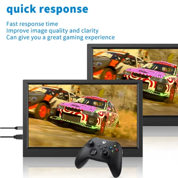 Moniteur portable compatible HDMI pour ordinateur portable, deuxième écran de jeu, affichage arc-en-ciel pour Switch, PS4, Xbox, Raspberry Pi, 11.6 pouces – Image 2