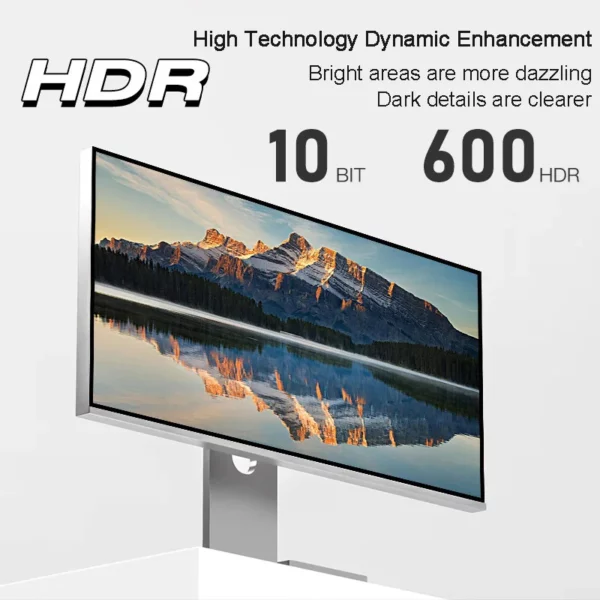 Moniteur LCD à faible luminosité bleue, conception en alliage d'aluminium, écran en queue de cheveux ultra large, caractéristique, conception de panneau IPS, 34 pouces, 5K, 21:9, 60Hz – Image 3