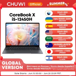 CHUWI Corebook X ordinateur portable i5-12450H 8 cœurs 14 pouces FHD IPS écran 16GB RAM 512GB SSD WIFI 6 Windows 11 ordinateur portable de jeu ordinateur PC