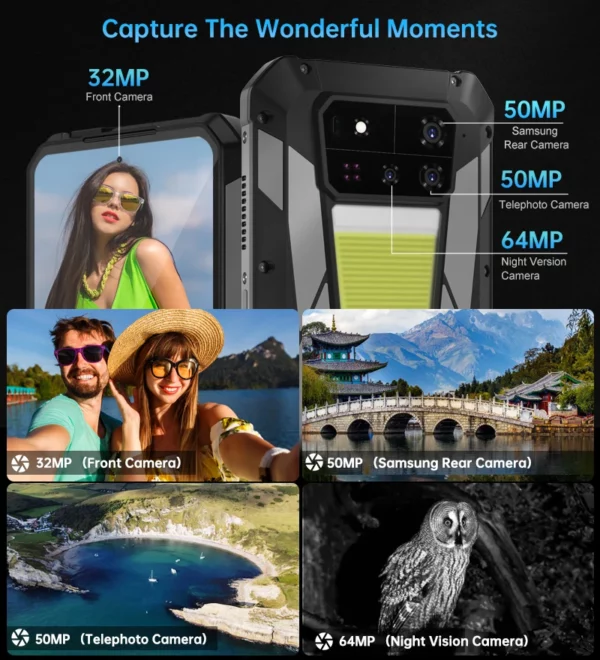 【 Premier du monde】Unihertz par 8849 Tank 4 pro Smartphone 5G avec projecteur 720P Dimensité 8300 36 Go + 1 To Téléphone portable 3k AMOLED Android – Image 18