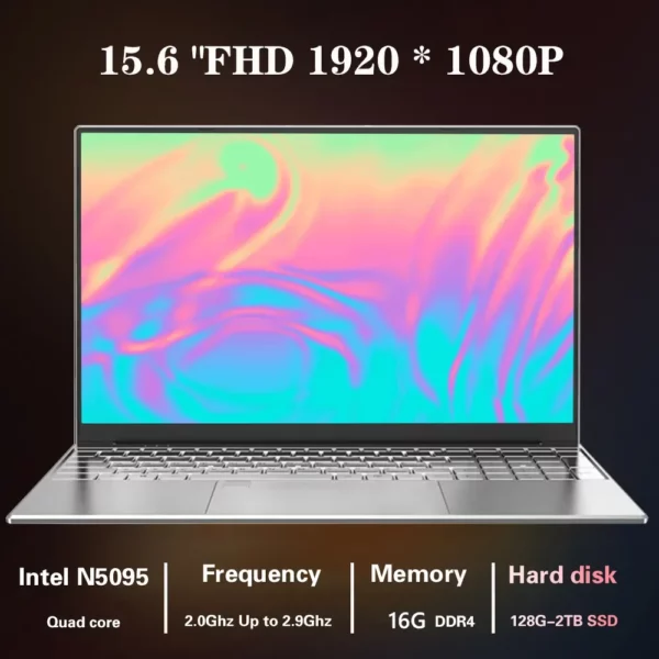 Ordinateur portable portable avec écran IPS 15.6 ", ordinateur portable de bureau, Netbook Windows 10, 11 Pro, Intel 11th Celeron N5095A, 16 Go de RAM, lapmedicaments bon marché