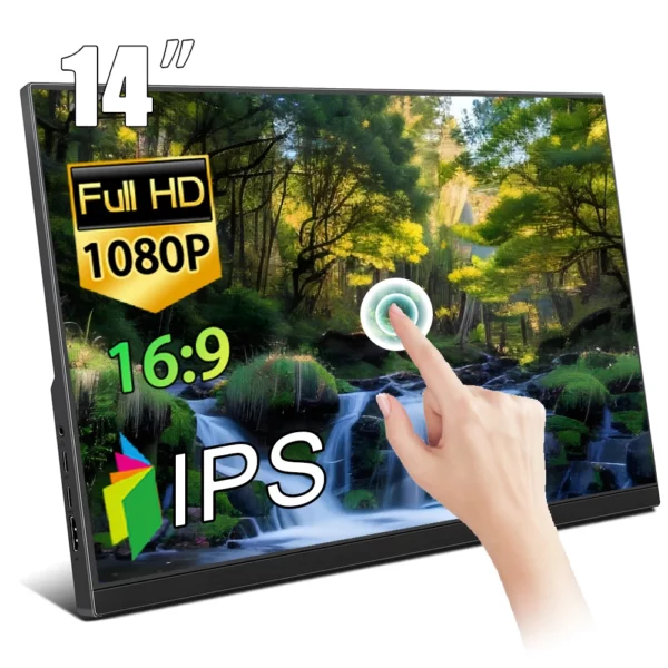 Moniteur d'ordinateur 14 "/15.6"/16 ", écran tactile IPS, panneau LCD HD, moniteur Portable USB-C, compatible HDMI pour ordinateur Portable Switch PS4/PS5 – Image 9