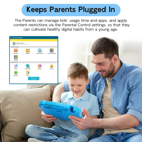 ANRY-Tablette Android 15 pour enfants, tablettes à écran HD, cadeaux pour enfants, 8 Go de RAM, 4 + 4 extensions, 64 Go, Dean A523, 2025 GHz, 10.1 Mah, 2.0 pouces, 5000 – Image 17