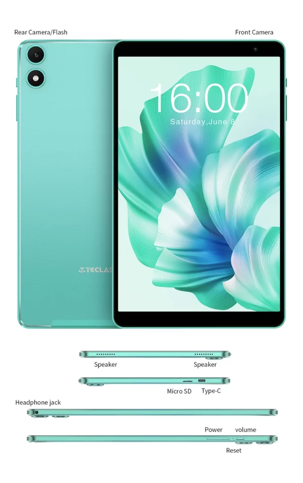 Patch last-Tablette Allwinner A523, 8 cœurs, 1.8GHz, 4 Go de RAM, 64 Go de ROM, Dean, 8 pouces, 800 × 1280iPS, WiFi 5G, 4G, 5000mAh, Type-C, 0,3 MP + 2,0 MP – Image 21