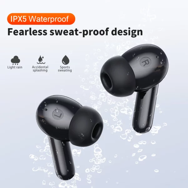 QERE E50 casque sans fil, TWS Bluetooth 5.3, Microphone HD, écouteurs HIFI, pilote 13mm, faible latence 60ms, 4 micros, appel ENC, nouveau – Image 12