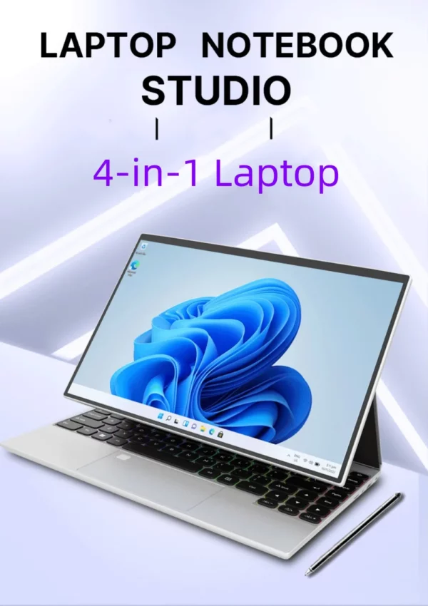 Ordinateur portable N95 Windows 11, rotation à 360 °, 14.0 en effet, écran tactile IPS, 32 Go, 128 Go-1 To, ordinateur portable, tablette 4 en 1, bureau d'affaires, Slim Touch ID, RVB – Image 10