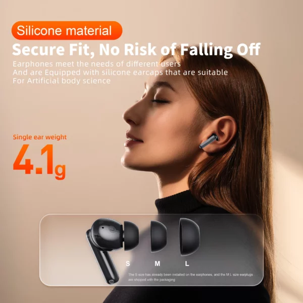 QERE E50 casque sans fil, TWS Bluetooth 5.3, Microphone HD, écouteurs HIFI, pilote 13mm, faible latence 60ms, 4 micros, appel ENC, nouveau – Image 11