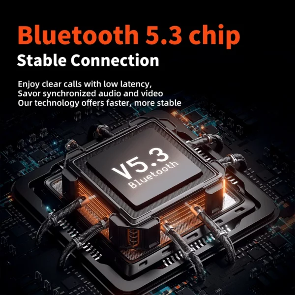 Casque sans fil QERE E80 écouteur bluetooth 5.3 ANC suppression du bruit Audio haute résolution sur l'oreille casque 70H 40mm Driver2.4G – Image 12