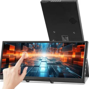 Moniteur à écran tactile IPS 12.3/14.5 pouces, HDMI et type C, 1920x72, 0/2 K, barre d'affichage LCD, affichage de la température de l'ordinateur, annulation d'écran