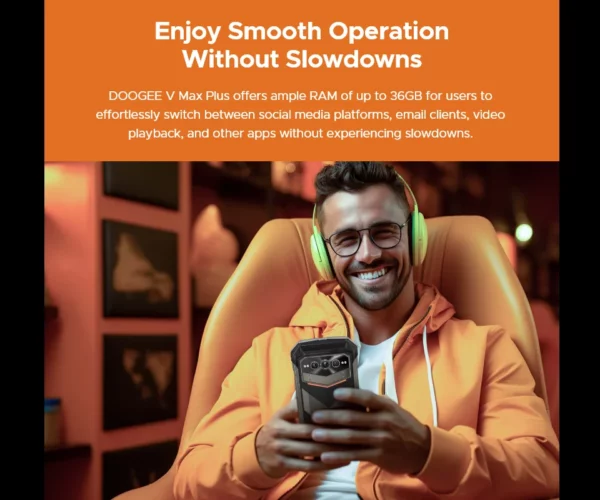 Version mondiale DOOGEE V Max Plus téléphone robuste 6.58 "120Hz affichage 16GB 512GB 200MP AI caméra 22000mAh effet d'éclairage Android 14 – Image 29