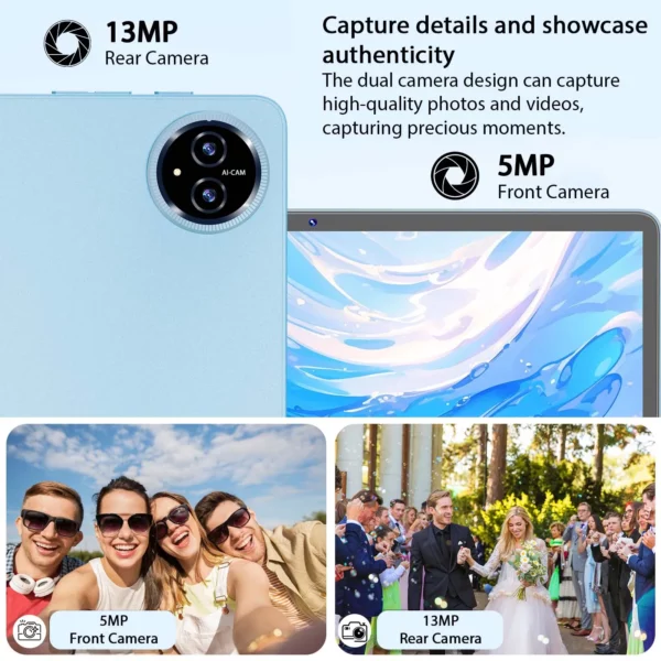 2025 Relndoo Tablette Android 15 11 pouces, 24 Go (4 + 20 élargies) RAM + 128 Go de ROM, écran IPS HD, WiFi 5G, processeur T615, GPS, type C – Image 5