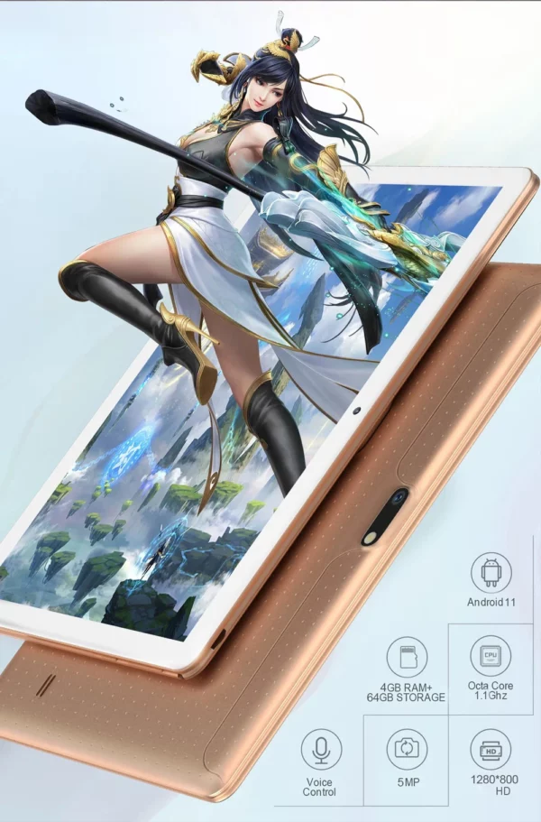 Tablette Android 11 de 10.1 Pouces, 4 Go + 64 Go, 3G, Appel Téléphonique, Touriste, EpiCard ou WIFI, Google Play, pour Ordinateur Portable, Nouveauté 2024 – Image 17