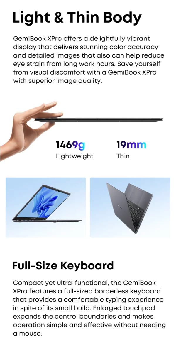 CHUWI GemiBook XPro 14 pouces UHD écran ordinateur portable 8GB RAM 256GB SSD Intel N150/N100 Windows 11 ordinateur avec ventilateur de refroidissement ordinateur portable – Image 14