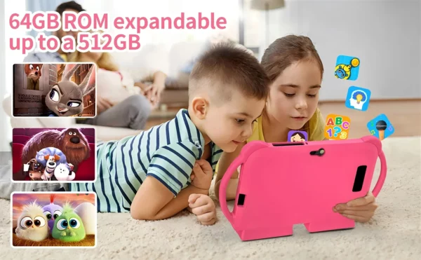 Nouveau 5G WIFI 7 pouces tablette pour enfants 4GB + 64GB ROM Mini Pad Quad Core double caméra étui de protection pour enfants tablettes Android 13 – Image 16