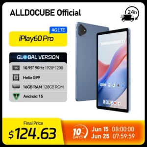 ALLDOCUBE iPlay60 Pro tablette 10.95 "Android 15 Helio G99 16GB(6GB + 10GB virtuel) RAM 128GB ROM 90Hz affichage 7000mAh LTE tablette