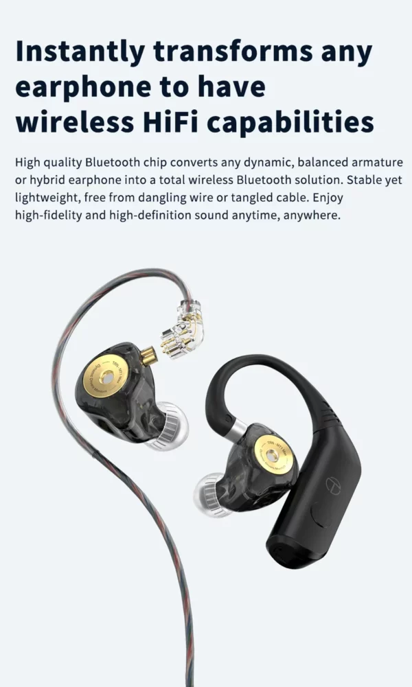 TRN BT20 Pro sans fil Bluetooth 5.3 HIFI écouteurs Module câble de mise à niveau/connecteur MMCX prise remplaçable crochet d'oreille pour Moondrop – Image 15