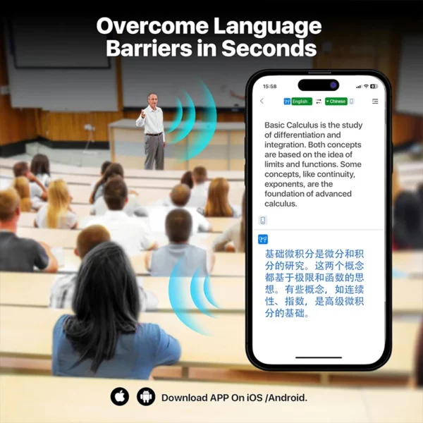 UYUXIO AI traducteur de langue écouteurs 144 langues traducteur dispositif et Accents 8 écouteurs de traduction de langue hors ligne – Image 6