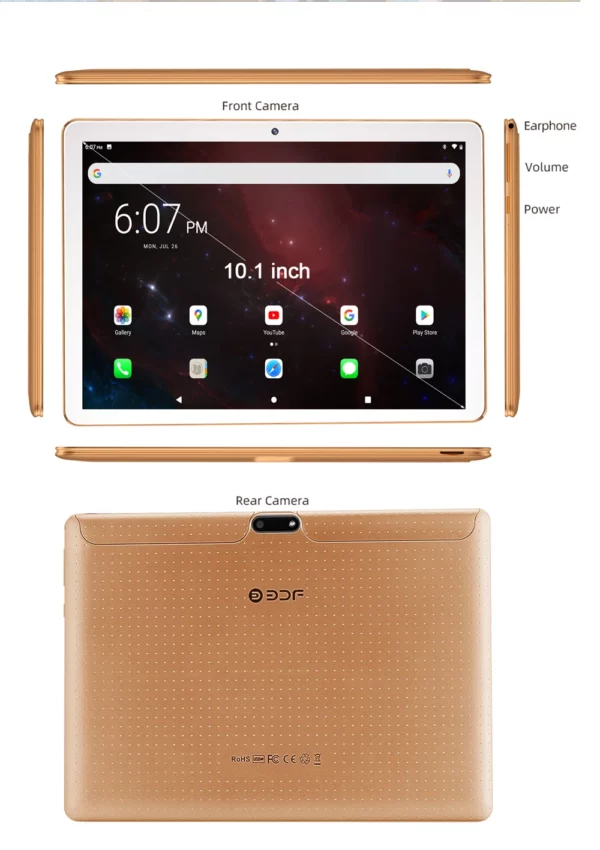 Tablette Android 11 de 10.1 Pouces, 4 Go + 64 Go, 3G, Appel Téléphonique, Touriste, EpiCard ou WIFI, Google Play, pour Ordinateur Portable, Nouveauté 2024 – Image 19