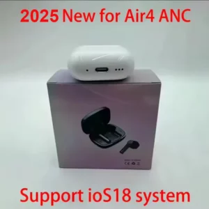 2025 NOUVEAUX iOS18 ANC Air4 Casque Bluetooth sans fil avec suppression active du bruit USB C Type stéréo Sports TWS Écouteurs