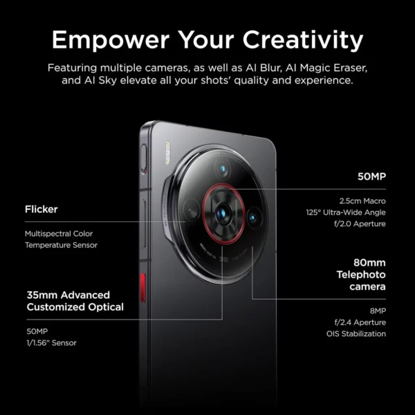 Nubia Z60S Pro Version mondiale 5G Smartphone Snapdragon 8 Gen 2 MyOS 14.0 120Hz écran AMOLED 6.78 pouces 50M + 50M + 8M 5100mAh NFC – Image 4